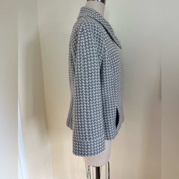 Anne Klein | Houndstooth Jacket three-quarter sleeves, buttonless front, Sz 12 - Picture 4 of 13